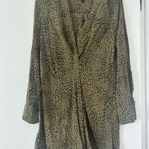Leopard Print Long Sleeve Blouse